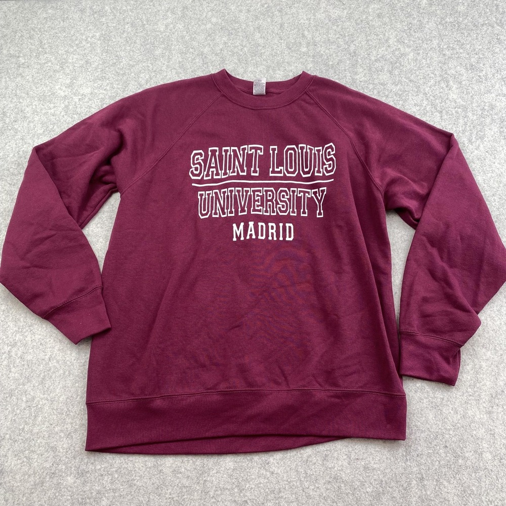 Saint Louis University Madrid Sweatshirt Mens Large Maroon Fruit Of Loom College